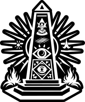 A solid style icon of obelisk pillar symbol vector