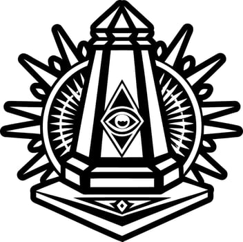 A filled style icon of obelisk symbol vector