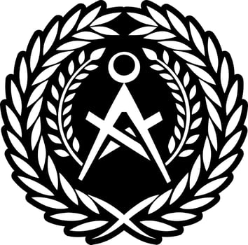 A filled style icon of masonic wreath symbol vector