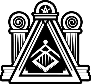 A glyph style icon of columns symbol vector