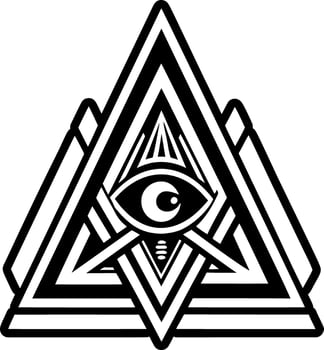 A solid icon of all seeing symbol vector