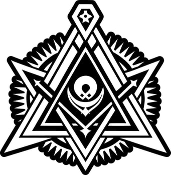 A glyph style icon of masonic artwork symbol vector