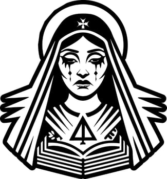 A solid style icon of weeping virgin symbol vector