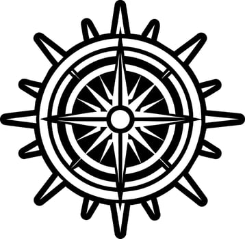 A solid style icon of light rays symbol vector