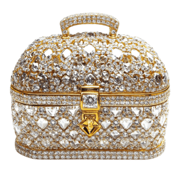 Diamond Chest Treasure and Luxury on transparent background. png