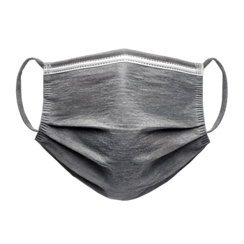 Gray Fabric Face Mask Health on transparent background. png