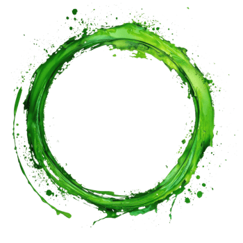 Green Graffiti Spray Paint Circle on transparent background. png