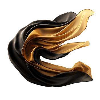 Abstract Swirling Black and Gold Fabric Drape Elegant Luxury Texture Background Design png