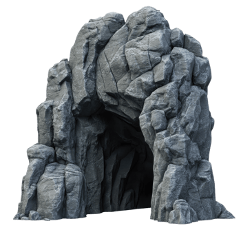 Rocky Cave Entrance Adventure on transparent background. png