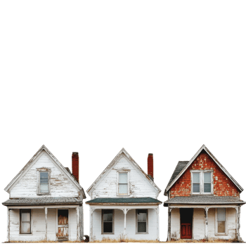 Rustic Old Architecture Row on transparent background. png