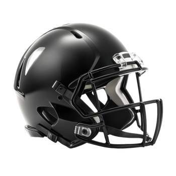 Black Football Helmet Side View on transparent background. png