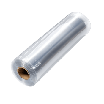 Plastic Film Wrap Roll Close up on transparent background. png