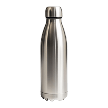 Hydration Bottle Stainless Steel Design on transparent background. png