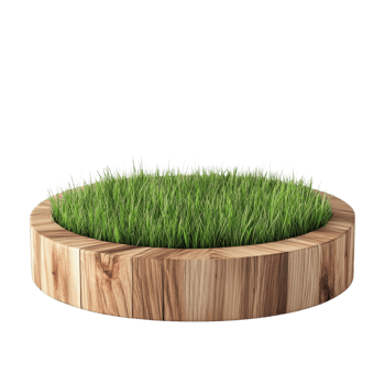 Wooden Circle Podium Product Display on transparent background. png