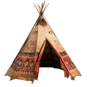 Native American Tent Cultural Heritage on transparent background. png