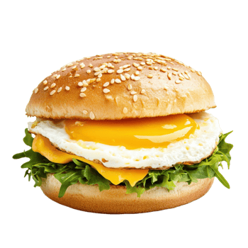Delicious Egg Sandwich with Cheese on transparent background. png