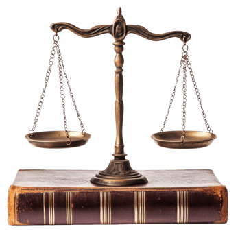 Antique Scales on Leather Book on transparent background. png