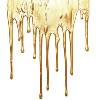 Elegant Dripping Gold Paint on transparent background. png