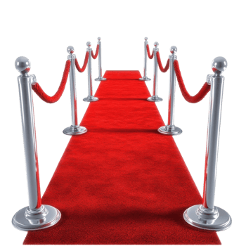 Elegant Red Carpet Stanchions on transparent background. png