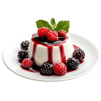 Delicious Panna Cotta Dessert on transparent background. png