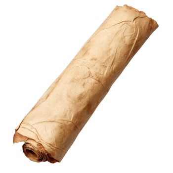 Rolled Parchment Texture Background on transparent background. png