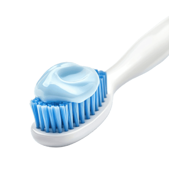 Bright Toothpaste on Bristly Brush on transparent background. png