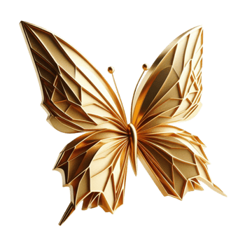 Golden Ornate Butterfly with Intricate Wings png