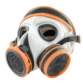 Protective Face Respirator Mask on transparent background. png