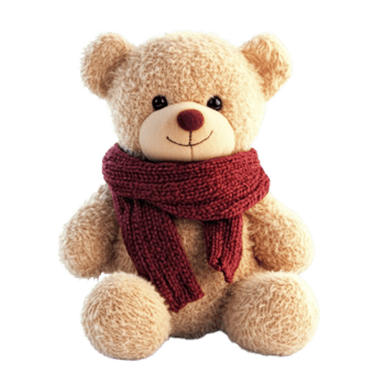 Adorable Teddy Bear Cozy Comfort on transparent background. png