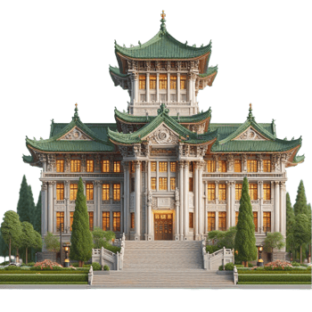 Chinese-Inspired Traditional Mansion png