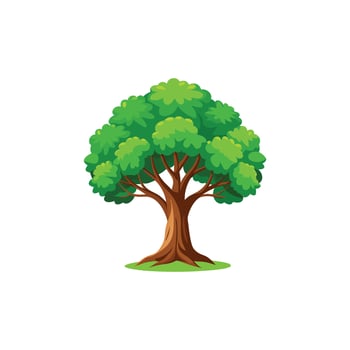 Lush Green Tree Illustration Design on White Canvas vector