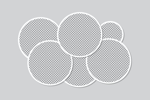 collage frame in the shape of a circle. A template for a contemporary picture collage or infographic vector