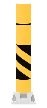 Mock up yellow distance and guide marker pole png