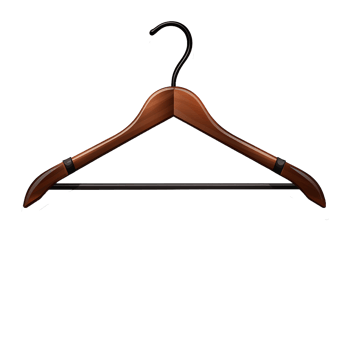 Highquality Wooden Clothes Hanger with a Black Hook for Garment Display and Storage png