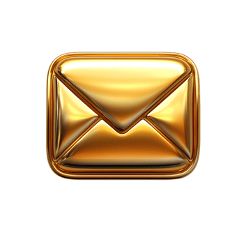 Golden Envelope Icon Luxury Email Message Shiny png