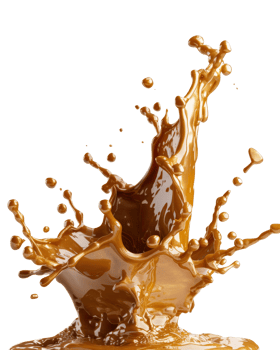 Dynamic and Captivating Splash of Rich Brown Liquid with Droplets Freezing in Time Against a Clean White Background png