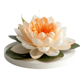 Delicate Water Lily Flower with Soft Petals and Vibrant Center on a Minimalist Display for Tranquil Decor and Wellness png