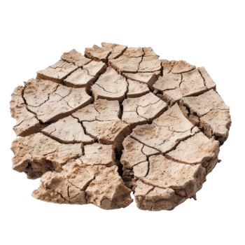 Cracked Dry Soil Surface Showing Drought and Desolation in a Natural Environment with Textural Details png