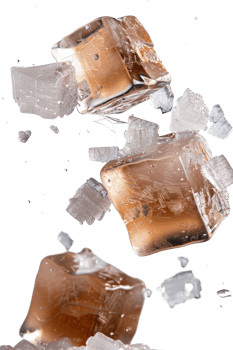 Dynamic Falling Ice Cubes in a Splashing Arrangement on a Transparent Background for Cool Beverage Imagery png