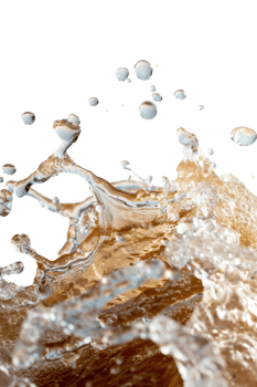 Captivating Splash of Brown Liquid with Bubbles Against a Black Background for Creative Designs png