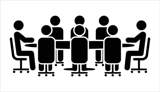 Office Conference with People Sitting vector