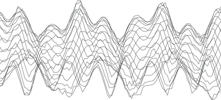 Abstract linear wave pattern for modern design concepts and audio visualization vector