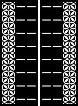 Decorative Panel with Floral and Geometric Laser Cut Design vector