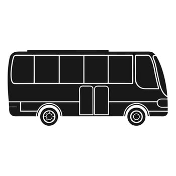 Black and white simple coach bus silhouette. vector