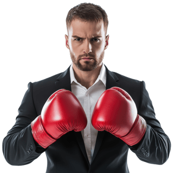 Confident Businessman City Challenge on transparent Background. png