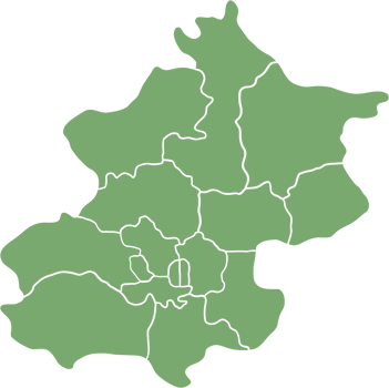 Freehand solid color drawing of Beijing city map. png