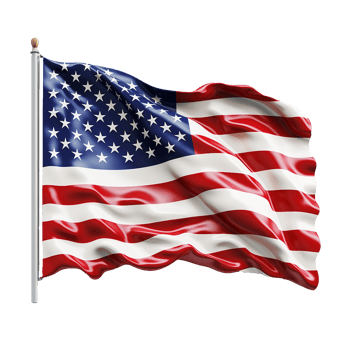 American Flag Waving in the Wind a 3D Render of the United States Flag png