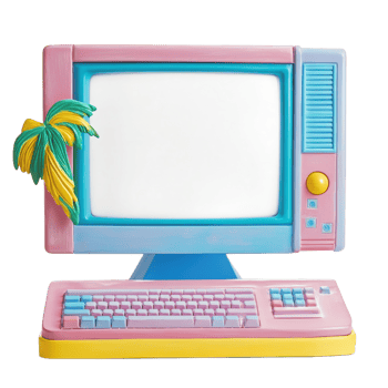 Modern Office Desk Workspace Setup on transparent Background. png