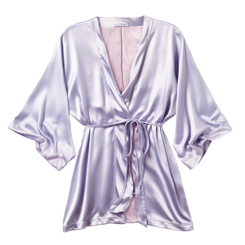 Elegant Lavender Satin Robe Luxurious and Comfortable Sleepwear for Women png
