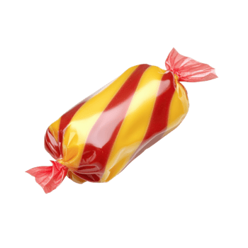Sweet Candy Striped Wrapper on transparent Background. png